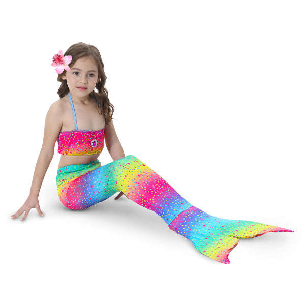 3 Piece Kids Rainbow Mermaid Bikini | GB04 - 140