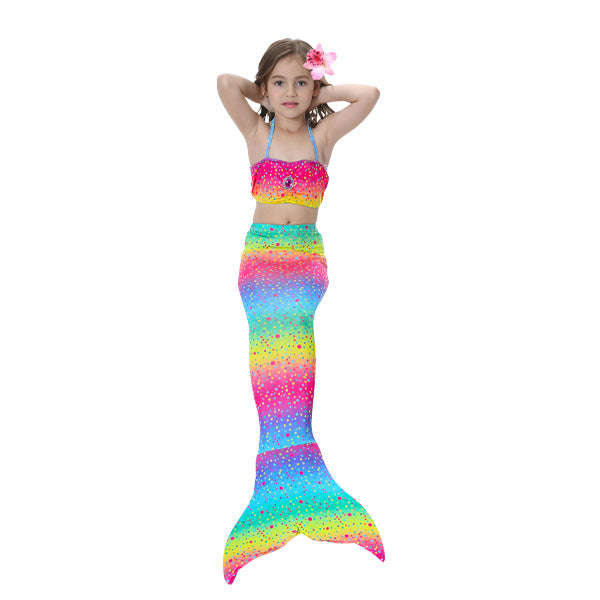 3 Piece Kids Rainbow Mermaid Bikini | GB04 - 140