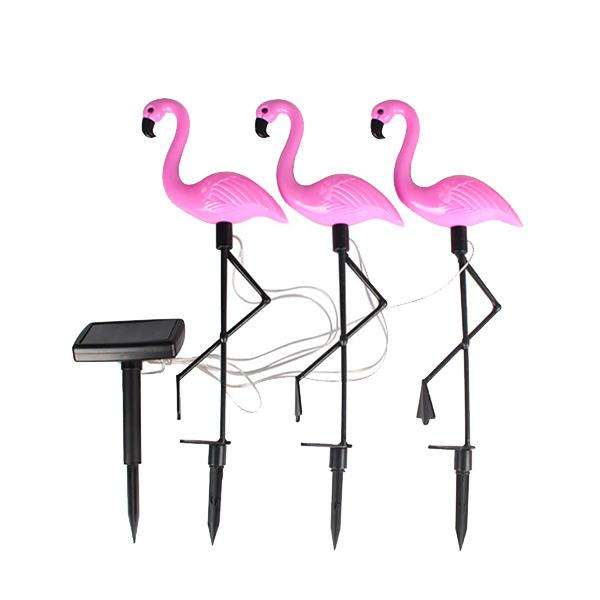 3 Piece Solar Flamingo Standing Lights