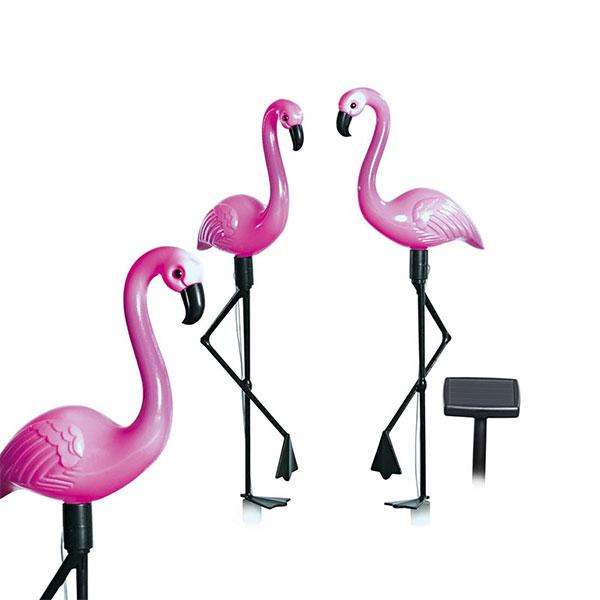 3 Piece Solar Flamingo Standing Lights
