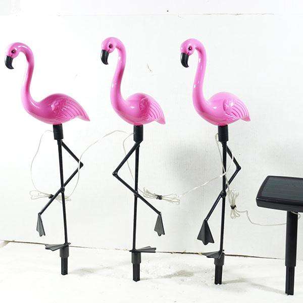 3 Piece Solar Flamingo Standing Lights