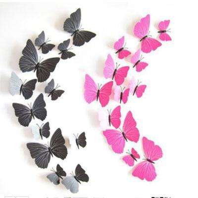 3D Butterfly Magnets (12-Piece Set) - Black