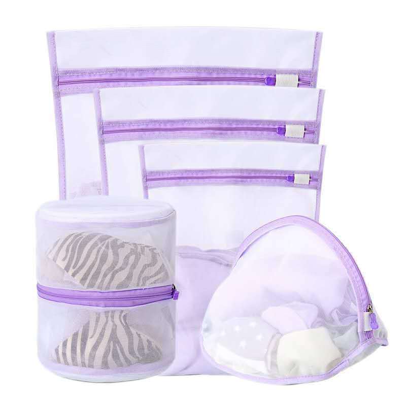 5 pieces Mesh Laundry bag set - Pink