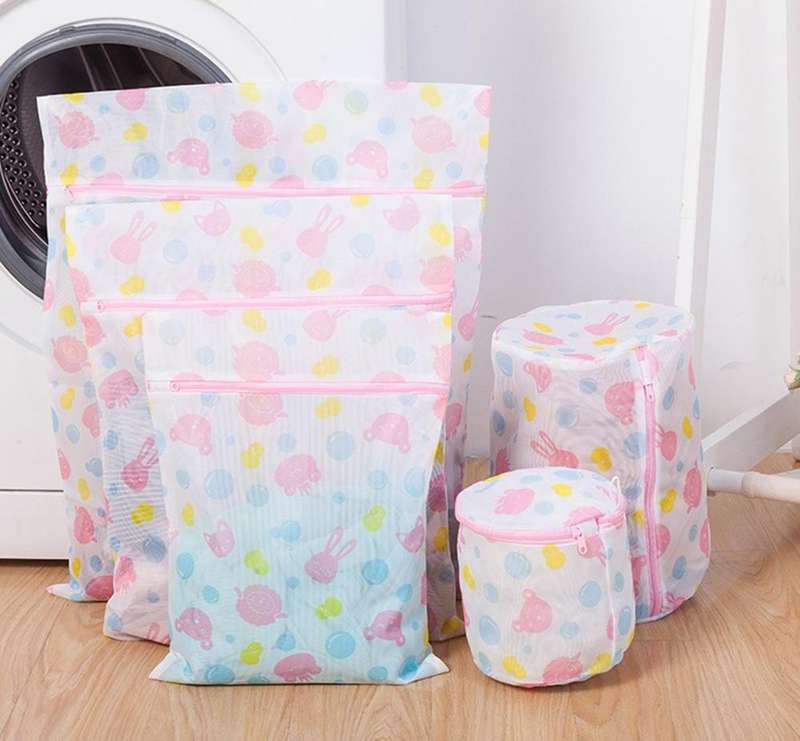 5 pieces Mesh Laundry bag set - Pink