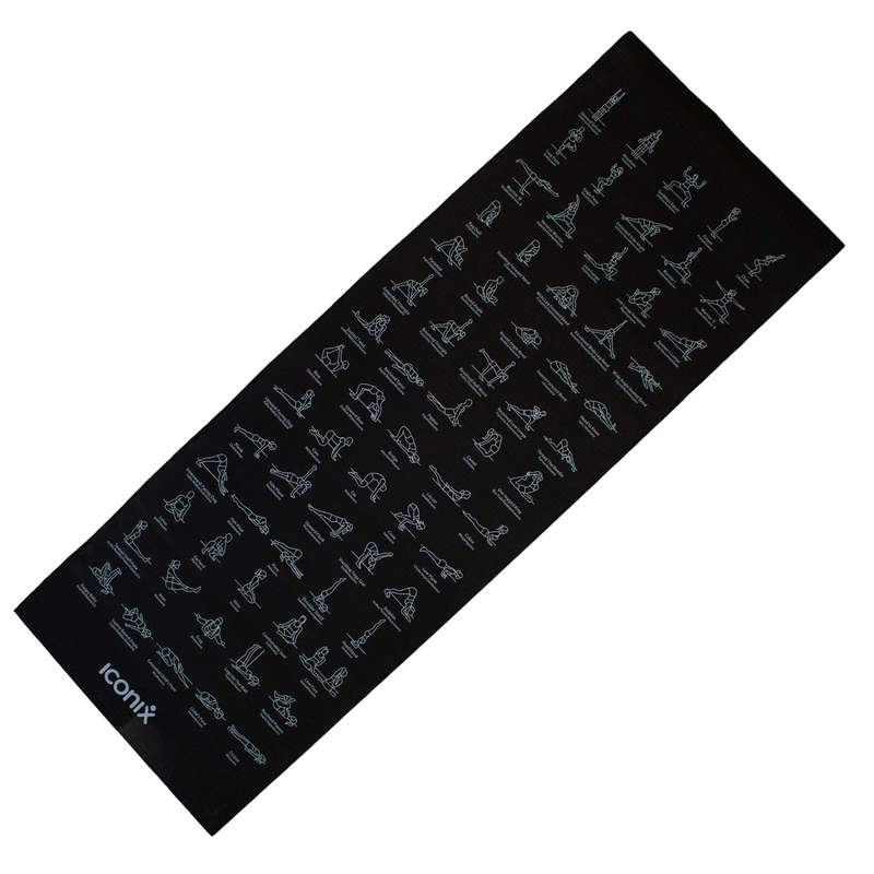 70-Position Instruction PVC Yoga Mat - Black