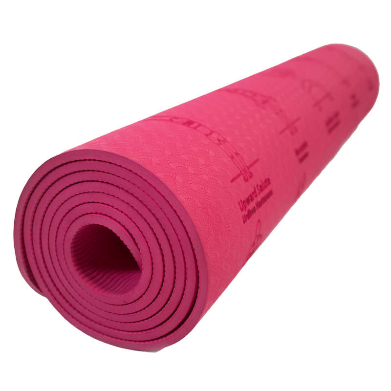 70-Position Instruction TPE Yoga Mat - Pink