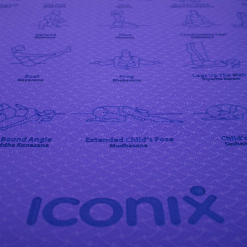 70-Position Instruction TPE Yoga Mat - Purple