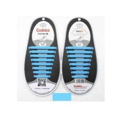Pair of Silicone Travel Shoeslaces - Blue