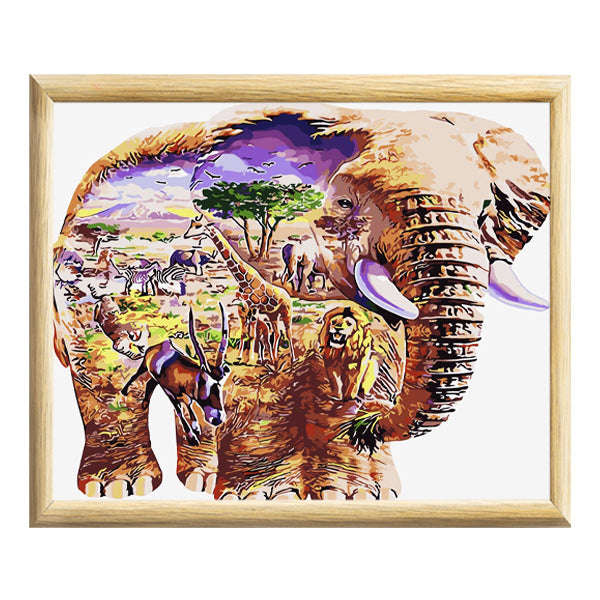 Adult Paint by Numbers with Frame - African Giant