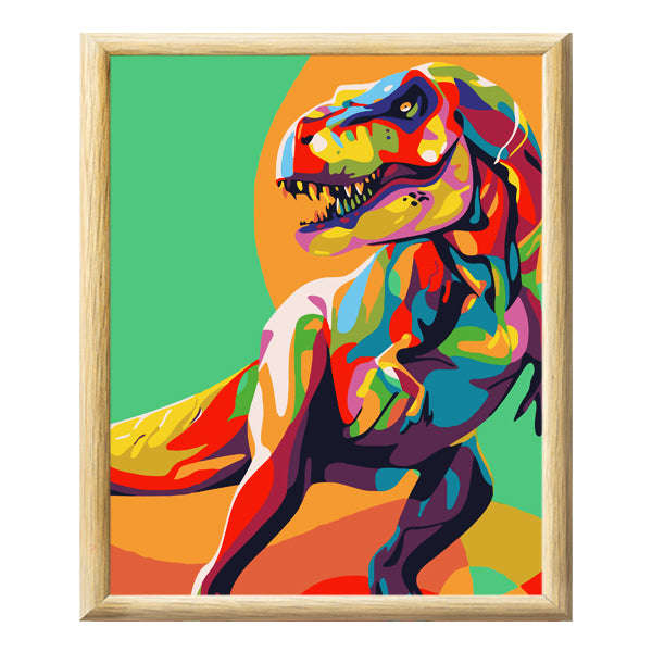 Adult Paint by Numbers with Frame - Detailed Dino