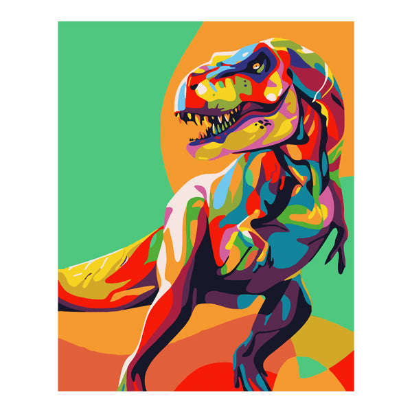 Adult Paint by Numbers with Frame - Detailed Dino
