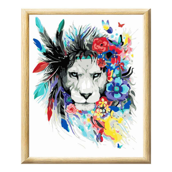 Adult Paint by Numbers with Frame - Jungle King