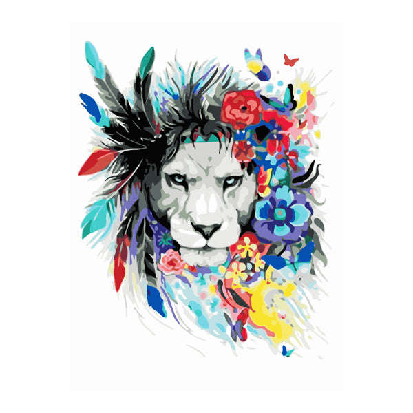 Adult Paint by Numbers with Frame - Jungle King