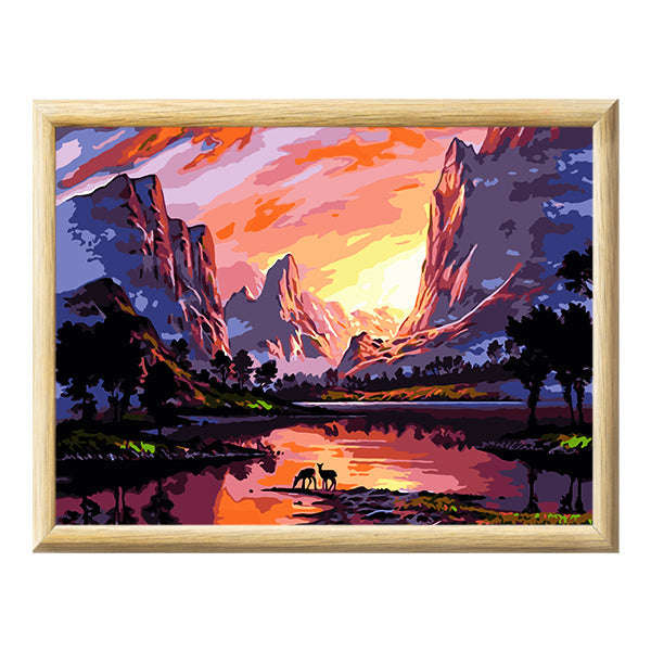 Adult Paint by Numbers with Frame - Mesmerising Mountains