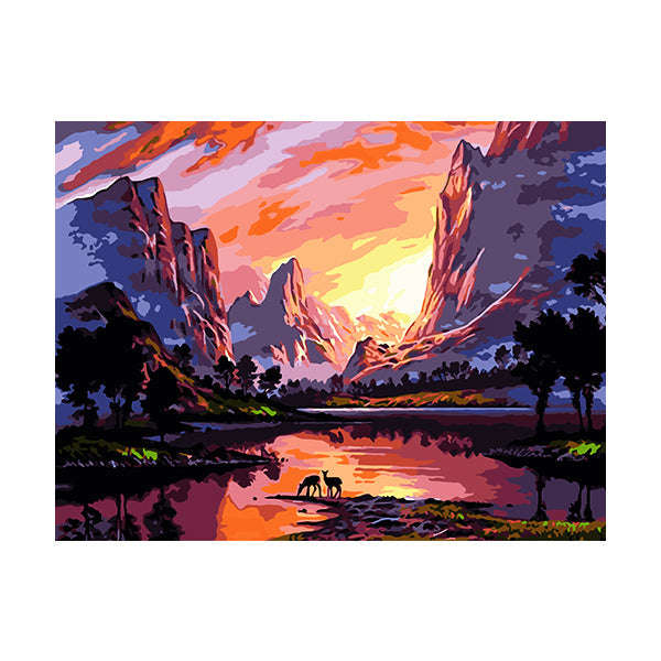 Adult Paint by Numbers with Frame - Mesmerising Mountains