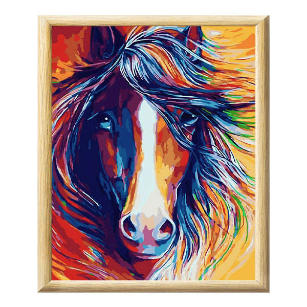 Adult Paint by Numbers with Frame - Strong Stallion