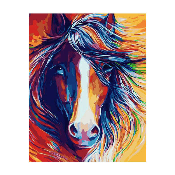 Adult Paint by Numbers with Frame - Strong Stallion