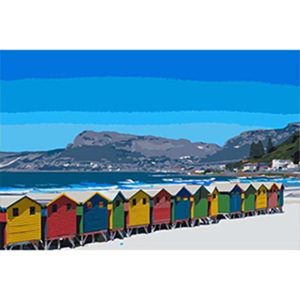 Adult Painting by Numbers - Muizenberg Beach Huts