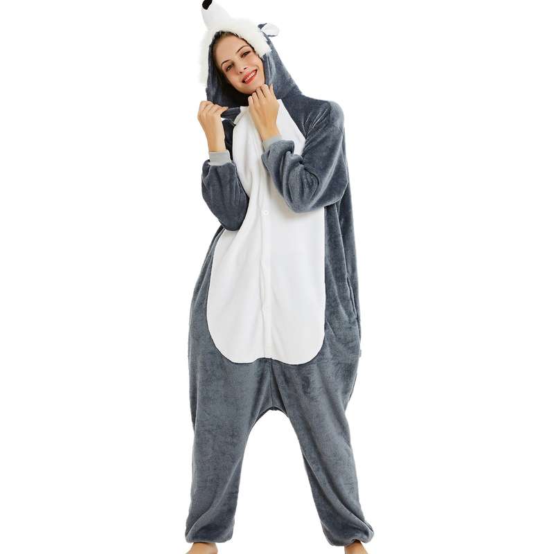 Adults Grey Wolf Onesie