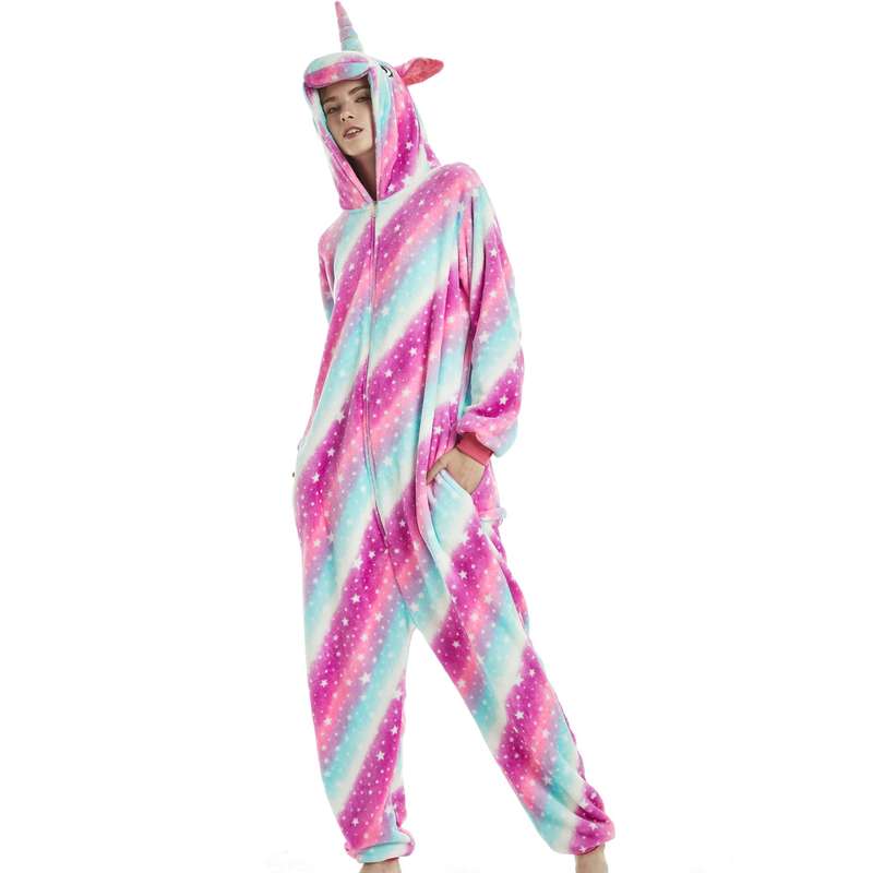 Adults Pink and Blue Starry Unicorn Onesie