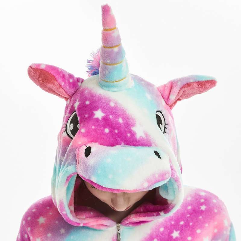 Adults Pink and Blue Starry Unicorn Onesie