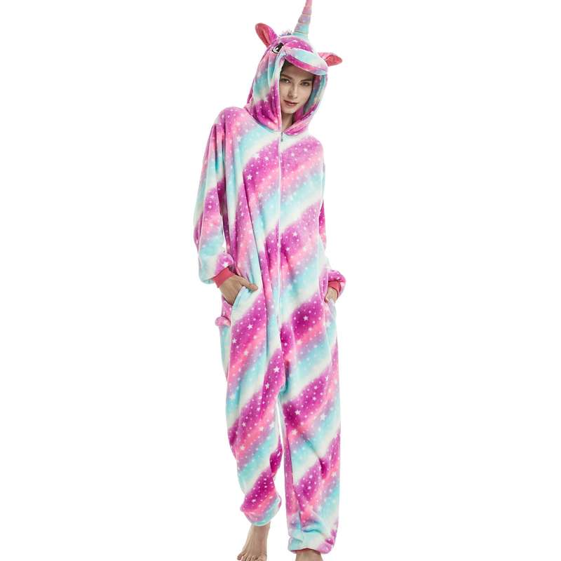 Adults Pink and Blue Starry Unicorn Onesie