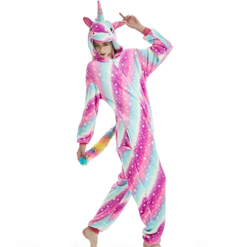 Adults Pink and Blue Starry Unicorn Onesie