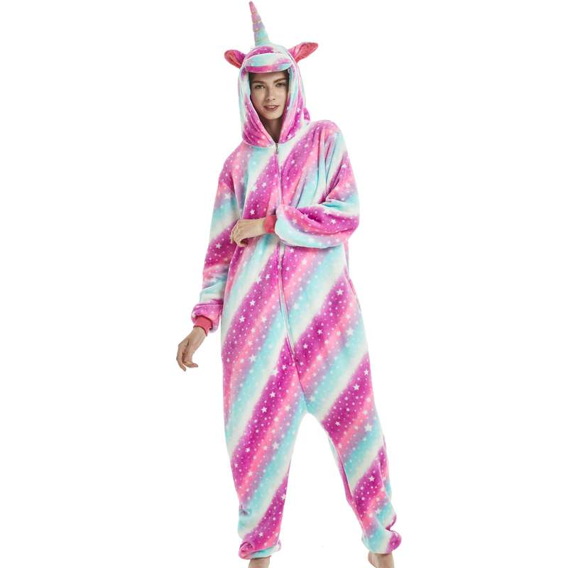 Adults Pink and Blue Starry Unicorn Onesie