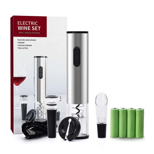 All In One Rechargeable Wine Set  Stainless Steel