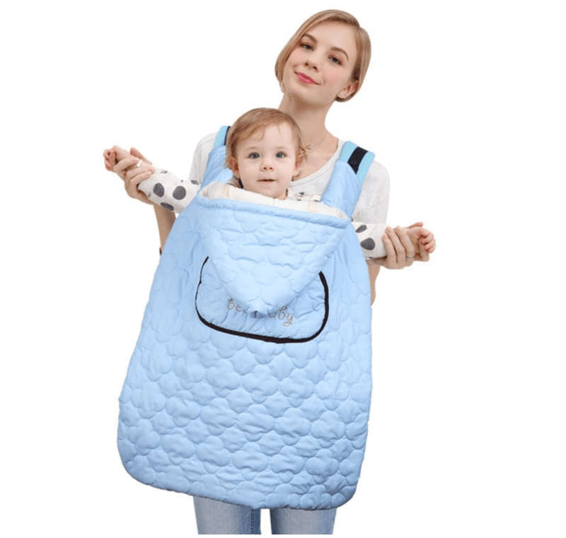 Baby Carrier Quilted Cover Blanket - Style 2 - Blue