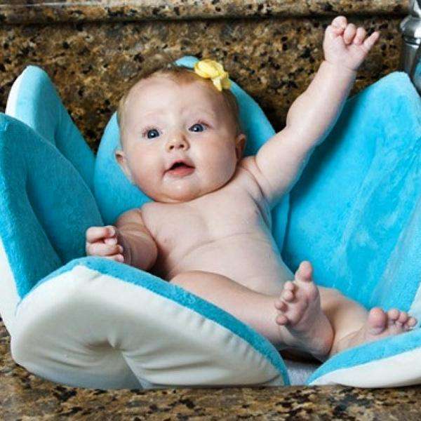 Baby  Flower Bath Mat - Blue