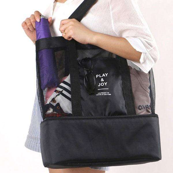 Beach and Picnic Tote Bag with Cooler - Blue or Green