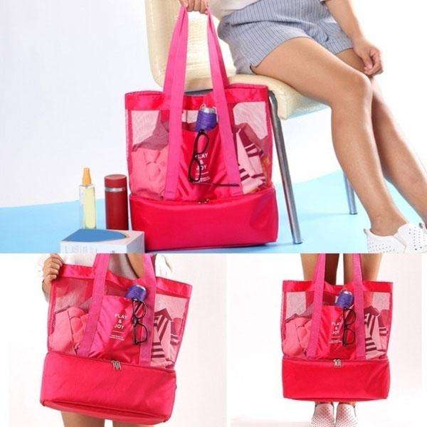Beach and Picnic Tote Bag with Cooler - Blue or Green
