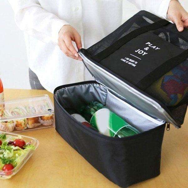 Beach and Picnic Tote Bag with Cooler - Blue or Green