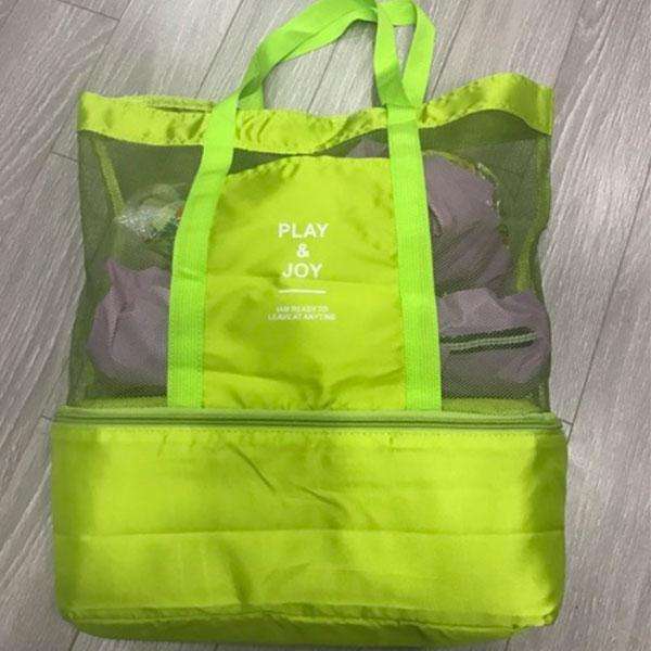 Beach and Picnic Tote Bag with Cooler - Blue or Green