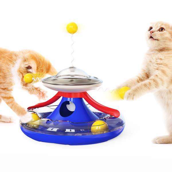 Blue Interactive Cat Carousel Toy