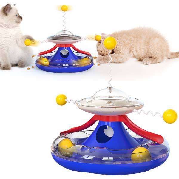 Blue Interactive Cat Carousel Toy