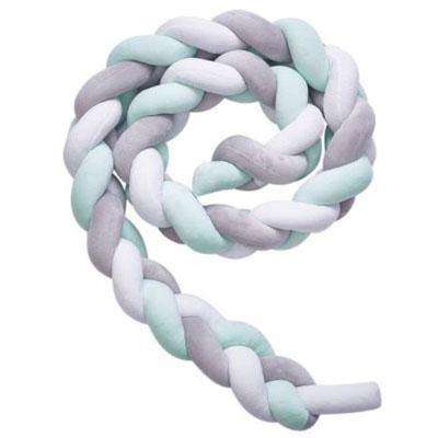 Braided Crib Protector or Cot Bumper  2M - Pink