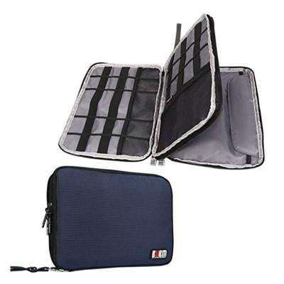 BUBM Double-Layered Travel Gadget Organiser Bag-DIO-XL - Navy Blue