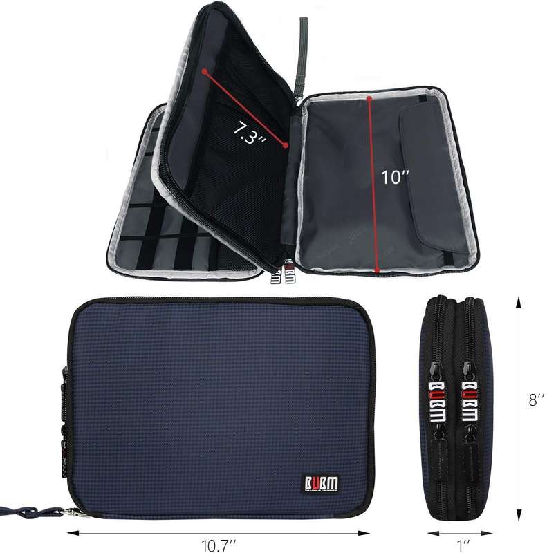 BUBM Double-Layered Travel Gadget Organiser Bag-DIO-XL - Navy Blue