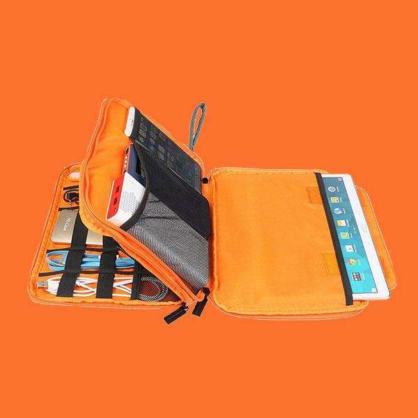 BUBM Double-Layered  Travel Gadget Organiser Bag-PSD-XL - Grey