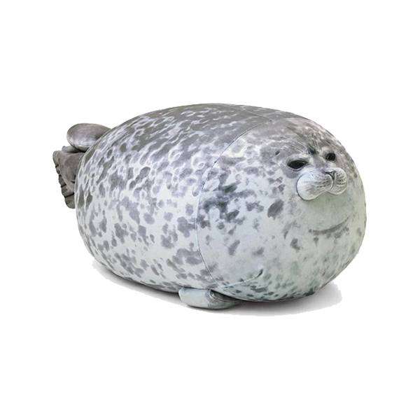 Chubby Seal Plush Toy and Pillow - Dark Grey