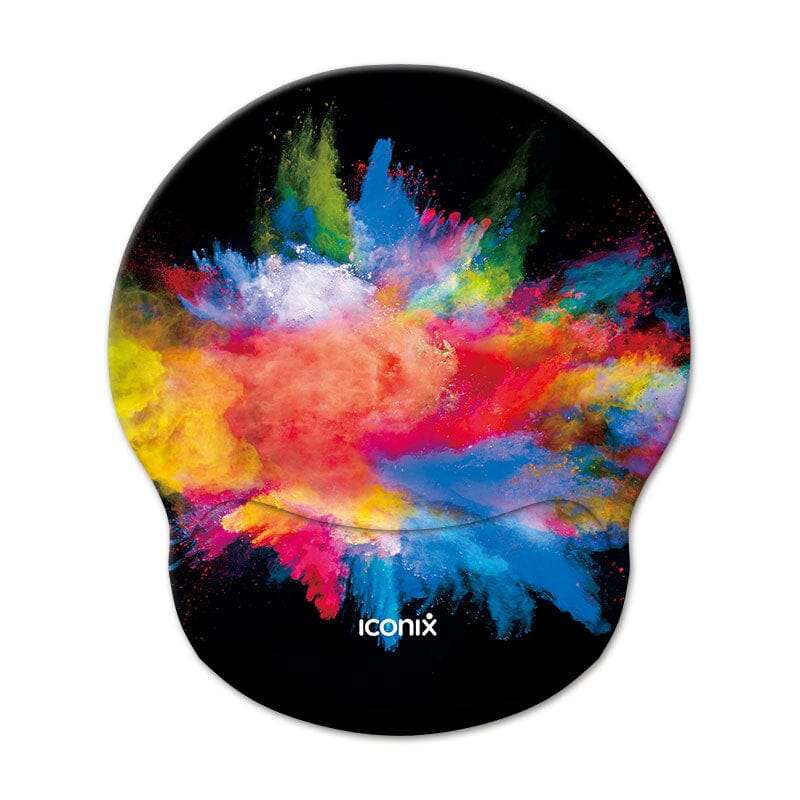 Colour Burst Mouse Pad with Gel Wrist Guard Support