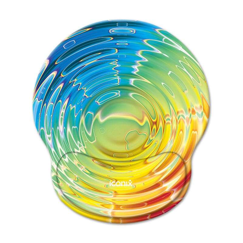 Colour Ripples Mouse Pad with Gel Wrist Guard Support