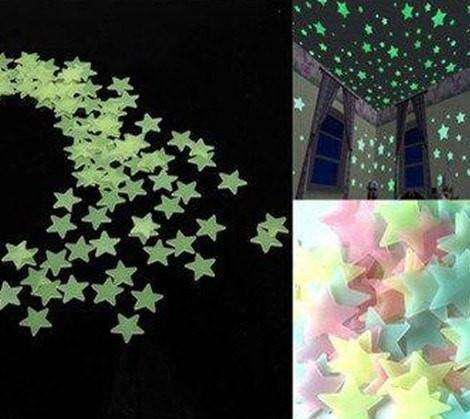 Glow In The Dark Wall Stickers (100) - Yellow, Blue or Multicolour