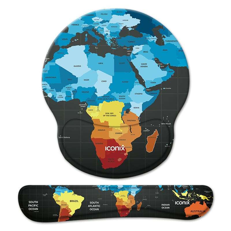Going Global Mouse Pad with Wrist Support and Keyboard Wrist Support Set