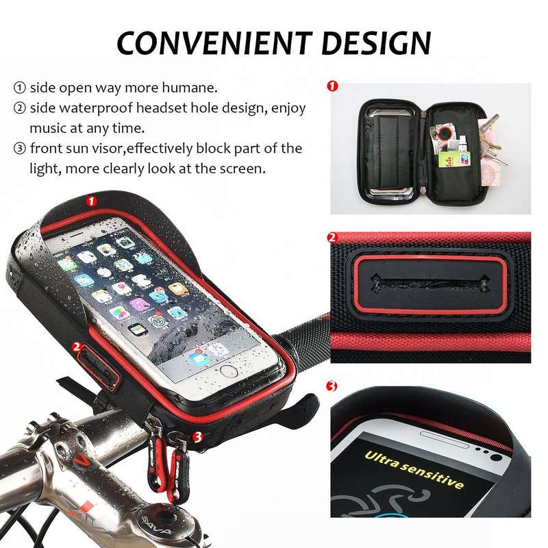 Handle Bar Mountable Waterproof Phone Pouch B17