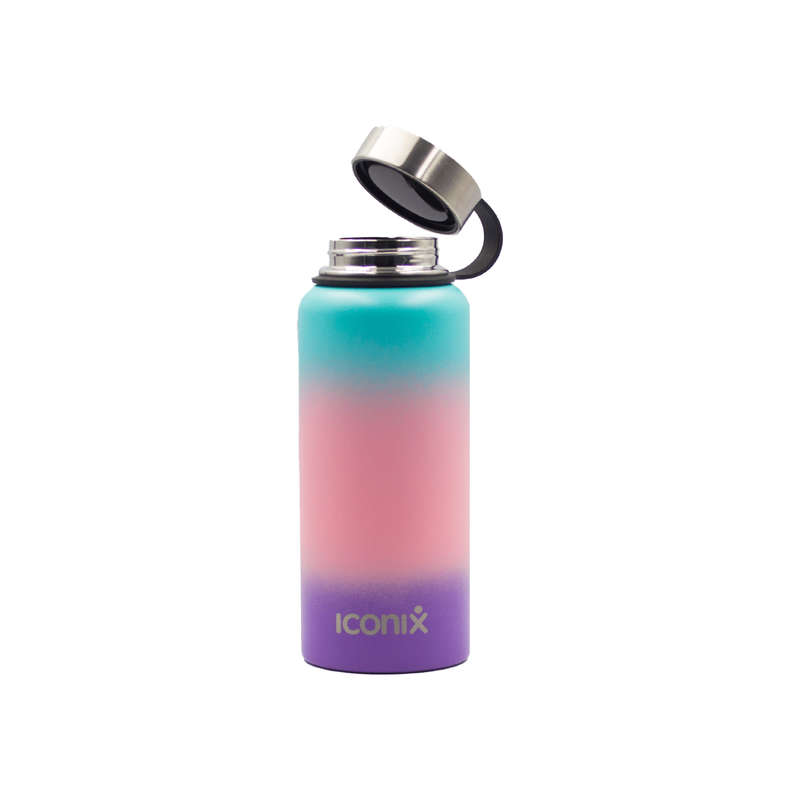 Iconix Blue and Purple Stainless Steel Hot and Cold Flask - Stainless Steel Lid