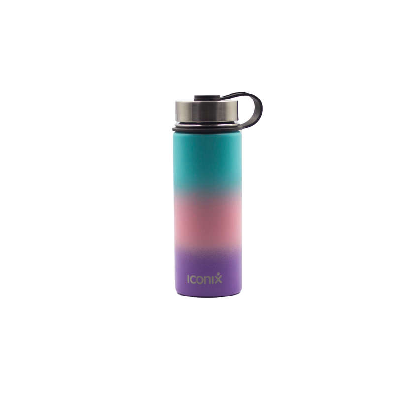 Iconix Blue and Purple Stainless Steel Hot and Cold Flask - Stainless Steel Lid