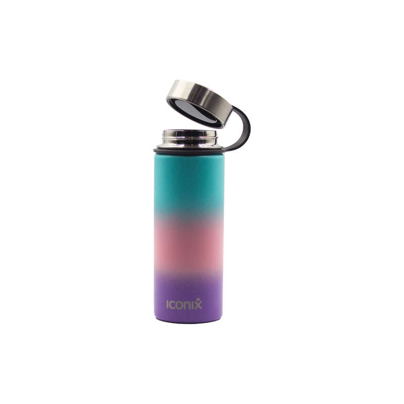 Iconix Blue and Purple Stainless Steel Hot and Cold Flask - Stainless Steel Lid